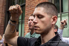 Pro-life supporters pray the rosary outside Planned Parenthood on July 2, 2022, in New York, NY. (Photo by Gabriele Holtermann/Sipa USA)
