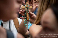 Pro-life supporters pray the rosary outside Planned Parenthood on July 2, 2022, in New York, NY. (Photo by Gabriele Holtermann/Sipa USA)