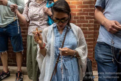 Pro-life supporters pray the rosary outside Planned Parenthood on July 2, 2022, in New York, NY. (Photo by Gabriele Holtermann/Sipa USA)