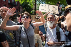 Pro-abortion activists protest outside Old St. Pat's Basilica on July 2, 2022, in New York, NY. (Photo by Gabriele Holtermann/Sipa USA)