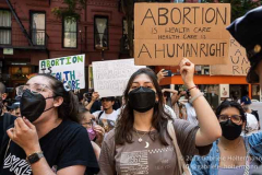 Pro-abortion activists protest outside Old St. Pat's Basilica on July 2, 2022, in New York, NY. (Photo by Gabriele Holtermann/Sipa USA)
