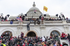 Washington, DC - January 6, 2021: Protesters seen all over Capitol building where pro-Trump supporters riot and breached the Capitol