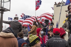 Washington, DC - January 6, 2021: Pro-Trump protesters seen on and around Capitol building