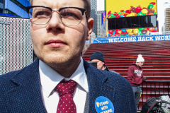 Thousands of all nationalities came together to protest the Ukrainian War in Times Square from noon well into the afternoon. Saturday, March 5, 2022. (C) Bianca Otero