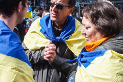Thousands of all nationalities came together to protest the Ukrainian War in Times Square from noon well into the afternoon. Saturday, March 5, 2022. (C) Bianca Otero