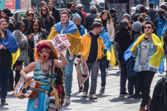 Thousands of all nationalities came together to protest the Ukrainian War in Times Square from noon well into the afternoon. Saturday, March 5, 2022. (C) Bianca Otero