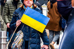 Thousands of all nationalities came together to protest the Ukrainian War in Times Square from noon well into the afternoon. Saturday, March 5, 2022. (C) Bianca Otero
