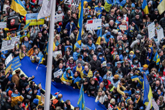 Thousands of all nationalities came together to protest the Ukrainian War in Times Square from noon well into the afternoon. Saturday, March 5, 2022. (C) Bianca Otero