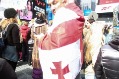 Thousands of all nationalities came together to protest the Ukrainian War in Times Square from noon well into the afternoon. Saturday, March 5, 2022. (C) Bianca Otero
