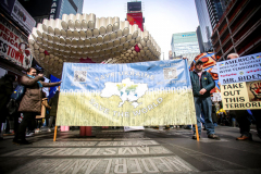 Thousands of all nationalities came together to protest the Ukrainian War in Times Square from noon well into the afternoon. Saturday, March 5, 2022. (C) Bianca Otero