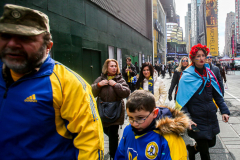 Thousands of all nationalities came together to protest the Ukrainian War in Times Square from noon well into the afternoon. Saturday, March 5, 2022. (C) Bianca Otero
