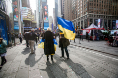 Thousands of all nationalities came together to protest the Ukrainian War in Times Square from noon well into the afternoon. Saturday, March 5, 2022. (C) Bianca Otero