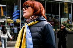 Thousands of all nationalities came together to protest the Ukrainian War in Times Square from noon well into the afternoon. Saturday, March 5, 2022. (C) Bianca Otero