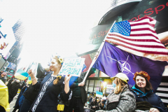 Thousands of all nationalities came together to protest the Ukrainian War in Times Square from noon well into the afternoon. Saturday, March 5, 2022. (C) Bianca Otero
