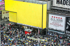 Thousands of all nationalities came together to protest the Ukrainian War in Times Square from noon well into the afternoon. Saturday, March 5, 2022. (C) Bianca Otero