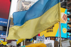 March 5, 2022: A demonstration supporting the Ukraine against the recent attack by Russia took place in Times Square.