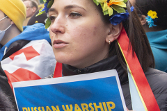 March 5, 2022: A demonstration supporting the Ukraine against the recent attack by Russia took place in Times Square.