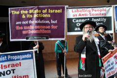 New York,Assembly Members Daniel Rosenthal and Simcha Eichenstein hold a protest to #EndJewHatred at Ben & Jerry’s, and to oppose antisemitic and illegal commercial boycotts against Jews and Israel. Ben & Jerry’s at 200 W. 44th Street, Manhattan. HeshyTischler  stirs up the crowd. and a counter protest backing Ben & Jerry's was held across the street from the anti Ben & Jerry's protest