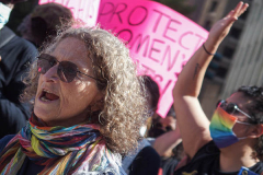 Donna Lieberman, executive director of the New York Civil Liberties Union speaks to rally demonstrators.
Hundreds of supporters gathered together for the #RallyForAbortionJustice today starting in Foley Square, lower Manhattan. As part of the annual Women’s March, this year the march took place in 650 locations in all 50 United States tagged in which numerous speakers, activists, politicians, advocates and supporters came together across the nation in fight for the rights of women. 
(C)Bianca Otero. October, 2, 2021.