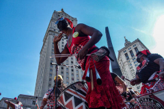 Afro-Brazilian percussion ensemble Batalá of New York played in front of crowds at the Women’s March. 
Hundreds of supporters gathered together for the #RallyForAbortionJustice today starting in Foley Square, lower Manhattan. As part of the annual Women’s March, this year the march took place in 650 locations in all 50 United States tagged in which numerous speakers, activists, politicians, advocates and supporters came together across the nation in fight for the rights of women. 
(C)Bianca Otero. October, 2, 2021.