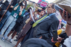 Congressman Jerrold "Jerry" Nadler represents New York's 10th Congressional District speaks to the crowd in support of the Women's March.
 Hundreds of supporters gathered together for the #RallyForAbortionJustice today starting in Foley Square, lower Manhattan. As part of the annual Women’s March, this year the march took place in 650 locations in all 50 United States tagged in which numerous speakers, activists, politicians, advocates and supporters came together across the nation in fight for the rights of women. 
(C)Bianca Otero. October, 2, 2021.