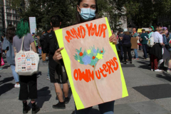 New York,  October 2, 2021  The Rally for Abortion Justice in Manhattan, Hundreds of abortion-rights supporters gathered in Foley Square then marched to Washington Square Park in Manhattan.Hundreds of rallies nationwide Saturday for the first Women’s March demonstrations since President Trump left office.
