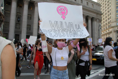 New York,  October 2, 2021  The Rally for Abortion Justice in Manhattan, Hundreds of abortion-rights supporters gathered in Foley Square then marched to Washington Square Park in Manhattan.Hundreds of rallies nationwide Saturday for the first Women’s March demonstrations since President Trump left office.