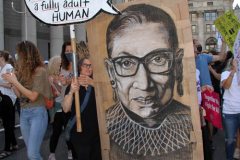 New York,  October 2, 2021  The Rally for Abortion Justice in Manhattan, Hundreds of abortion-rights supporters gathered in Foley Square then marched to Washington Square Park in Manhattan.Hundreds of rallies nationwide Saturday for the first Women’s March demonstrations since President Trump left office.