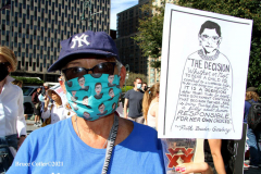 New York,  October 2, 2021  The Rally for Abortion Justice in Manhattan, Hundreds of abortion-rights supporters gathered in Foley Square then marched to Washington Square Park in Manhattan.Hundreds of rallies nationwide Saturday for the first Women’s March demonstrations since President Trump left office.