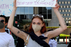 New York,  October 2, 2021  The Rally for Abortion Justice in Manhattan, Hundreds of abortion-rights supporters gathered in Foley Square then marched to Washington Square Park in Manhattan.Hundreds of rallies nationwide Saturday for the first Women’s March demonstrations since President Trump left office.