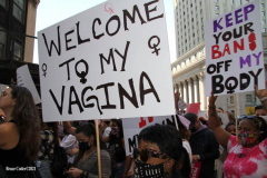 New York,  October 2, 2021  The Rally for Abortion Justice in Manhattan, Hundreds of abortion-rights supporters gathered in Foley Square then marched to Washington Square Park in Manhattan.Hundreds of rallies nationwide Saturday for the first Women’s March demonstrations since President Trump left office.