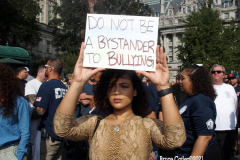 New York,  12,000 N.Y.C.  Municipal employees (police,fire,sanitation,teachers) protest  the  
Mandate to get vaccinated by October 29, 2021 or be put on unpaid leave. The protesters walked across the Brooklyn Bridge to City Hall.