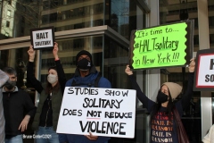 New York - Protest in front of  New York Governor Andrew Cuomo's office in midtown Manhattan demanding that solidarity confinement be stopped in New York Jails and Prisons.