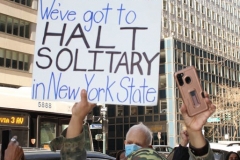 New York - Protest in front of  New York Governor Andrew Cuomo's office in midtown Manhattan demanding that solidarity confinement be stopped in New York Jails and Prisons.
