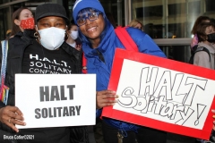 New York - Protest in front of  New York Governor Andrew Cuomo's office in midtown Manhattan demanding that solidarity confinement be stopped in New York Jails and Prisons.