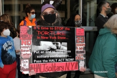 New York - Protest in front of  New York Governor Andrew Cuomo's office in midtown Manhattan demanding that solidarity confinement be stopped in New York Jails and Prisons.