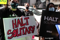 New York - Protest in front of  New York Governor Andrew Cuomo's office in midtown Manhattan demanding that solidarity confinement be stopped in New York Jails and Prisons.