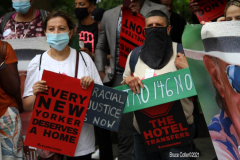 New York,   Housing Works inc. Advocacy group holds a rally and civil disobedience by laying down and blocking Broadway in front of City Hall. New York City Police Department officers arrested 9 people.