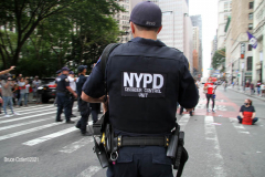 New York,   Housing Works inc. Advocacy group holds a rally and civil disobedience by laying down and blocking Broadway in front of City Hall. New York City Police Department officers arrested 9 people.