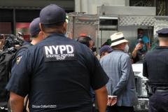New York,   Housing Works inc. Advocacy group holds a rally and civil disobedience by laying down and blocking Broadway in front of City Hall. New York City Police Department officers arrested 9 people.