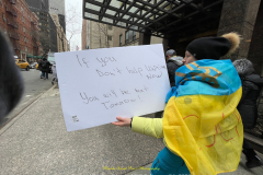 Protests arose in several parts of the city, where an estimated 500+ demonstrators marched from Times Square to the Permanent Mission of the Russian Federation. They then marched along Lexington Avenue to the United Nations, located within Dag Hammarskjold Plaza on East 47th Street in Manhattan. 

Among their chants, they shouted "hands off Ukraine," "stop Russia now," "stand with Ukraine," and "support Ukraine." Some also sang the Ukrainian national anthem. 

Photographer Placido D. Perez
NYPPA Independent Photographer