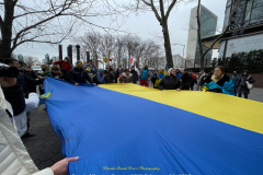 Protests arose in several parts of the city, where an estimated 500+ demonstrators marched from Times Square to the Permanent Mission of the Russian Federation. They then marched along Lexington Avenue to the United Nations, located within Dag Hammarskjold Plaza on East 47th Street in Manhattan. 

Among their chants, they shouted "hands off Ukraine," "stop Russia now," "stand with Ukraine," and "support Ukraine." Some also sang the Ukrainian national anthem. 

Photographer Placido D. Perez
NYPPA Independent Photographer