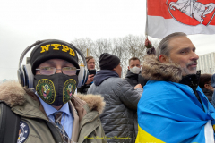 Protests arose in several parts of the city, where an estimated 500+ demonstrators marched from Times Square to the Permanent Mission of the Russian Federation. They then marched along Lexington Avenue to the United Nations, located within Dag Hammarskjold Plaza on East 47th Street in Manhattan. 

Among their chants, they shouted "hands off Ukraine," "stop Russia now," "stand with Ukraine," and "support Ukraine." Some also sang the Ukrainian national anthem. 

Photographer Placido D. Perez
NYPPA Independent Photographer