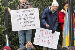 Protests arose in several parts of the city, where an estimated 500+ demonstrators marched from Times Square to the Permanent Mission of the Russian Federation. They then marched along Lexington Avenue to the United Nations, located within Dag Hammarskjold Plaza on East 47th Street in Manhattan. 

Among their chants, they shouted "hands off Ukraine," "stop Russia now," "stand with Ukraine," and "support Ukraine." Some also sang the Ukrainian national anthem. 

Photographer Placido D. Perez
NYPPA Independent Photographer