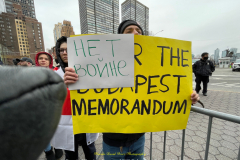 Protests arose in several parts of the city, where an estimated 500+ demonstrators marched from Times Square to the Permanent Mission of the Russian Federation. They then marched along Lexington Avenue to the United Nations, located within Dag Hammarskjold Plaza on East 47th Street in Manhattan. 

Among their chants, they shouted "hands off Ukraine," "stop Russia now," "stand with Ukraine," and "support Ukraine." Some also sang the Ukrainian national anthem. 

Photographer Placido D. Perez
NYPPA Independent Photographer