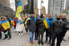 Protests arose in several parts of the city, where an estimated 500+ demonstrators marched from Times Square to the Permanent Mission of the Russian Federation. They then marched along Lexington Avenue to the United Nations, located within Dag Hammarskjold Plaza on East 47th Street in Manhattan. 

Among their chants, they shouted "hands off Ukraine," "stop Russia now," "stand with Ukraine," and "support Ukraine." Some also sang the Ukrainian national anthem. 

Photographer Placido D. Perez
NYPPA Independent Photographer
