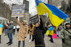 Protests arose in several parts of the city, where an estimated 500+ demonstrators marched from Times Square to the Permanent Mission of the Russian Federation. They then marched along Lexington Avenue to the United Nations, located within Dag Hammarskjold Plaza on East 47th Street in Manhattan. 

Among their chants, they shouted "hands off Ukraine," "stop Russia now," "stand with Ukraine," and "support Ukraine." Some also sang the Ukrainian national anthem. 

Photographer Placido D. Perez
NYPPA Independent Photographer