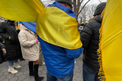 Protests arose in several parts of the city, where an estimated 500+ demonstrators marched from Times Square to the Permanent Mission of the Russian Federation. They then marched along Lexington Avenue to the United Nations, located within Dag Hammarskjold Plaza on East 47th Street in Manhattan. 

Among their chants, they shouted "hands off Ukraine," "stop Russia now," "stand with Ukraine," and "support Ukraine." Some also sang the Ukrainian national anthem. 

Photographer Placido D. Perez
NYPPA Independent Photographer