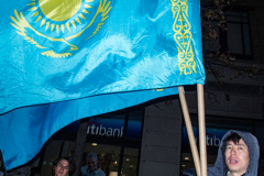 Several hundred came together to protest the Russian invasion of Ukraine in front of the Russian Consulate in the Upper East Side of Manhattan, Thursday, February 24, 2022. 
People from Ukraine or Ukrainian decent as well as Latvian, Estonian, Kazakh and even Russian came together to protest the invasion and support Ukraine and show solidarity. Students, professionals, and tourists endured the cold weather in a peaceful gathering. (C) Bianca Otero