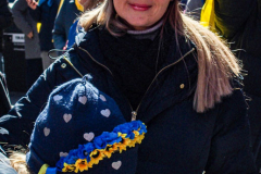Ukranian supporters came together again  in Times Square, to speak in protest on their opposition of the Russian attack on Ukraine.
People from around the world took to the foghorns to speak their minds against the attack and to reinforce their solidarity together in support.
Times Square, Midtown, Manhattan, New York. Saturday, February 26, 2022. (C) Bianca Otero